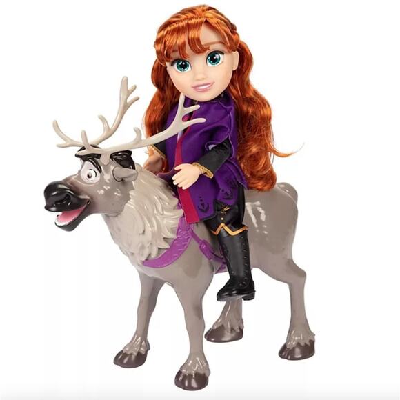 Disney Frozen Large 14" Anna Articulated Toddler Doll with Sven Reindeer NIB - Picture 3 of 3